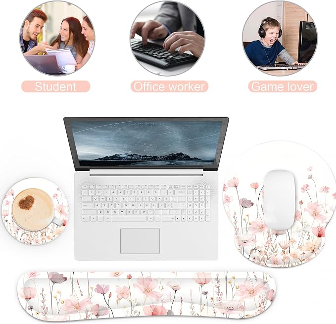 Ergonomic Mouse Pad with Wrist Rest and Keyboard Wrist Rest, Mousepad and Wrist - Image 7