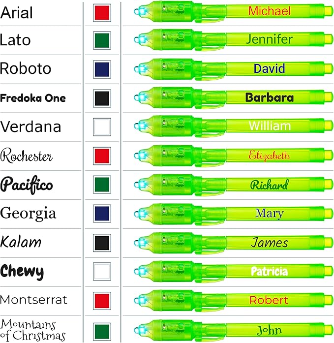 Personalized Invisible Disappearing Ink Pen Marker Pack, Custom Secret Spy Message Writer with UV Light, Fun for Kids Party Favors Gifts and Stock Stuffers,12 Pack, Green-DeskLoop Office