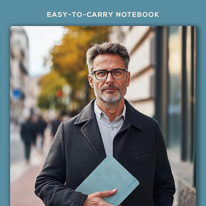 BEECHMORE BOOKS Lined Journal Notebook, 5.8 x 8.3 inch, A5 160 Lined Pages, Hardcover Leather Journals for Women, Men, Writing and Notebooks for Work - 120 GSM Thick Paper, Gifts Box Included-DeskLoop Office