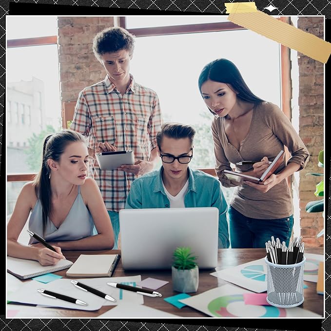 120 Pack Ballpoint Pens Bulk Retractable Gel Ink Pens Back to School Supplies 0.7mm Medium Point Black Ink Smooth Writing for School Office Journal Teacher Student Gifts(Black)-DeskLoop Office