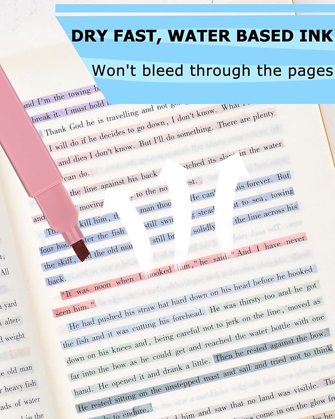 12 Packs Aesthetic Highlighters, Assorted Colors With Soft Chisel Tip,No Bleed Bible Highlighter Pastel, Cute Highlighters-DeskLoop Office