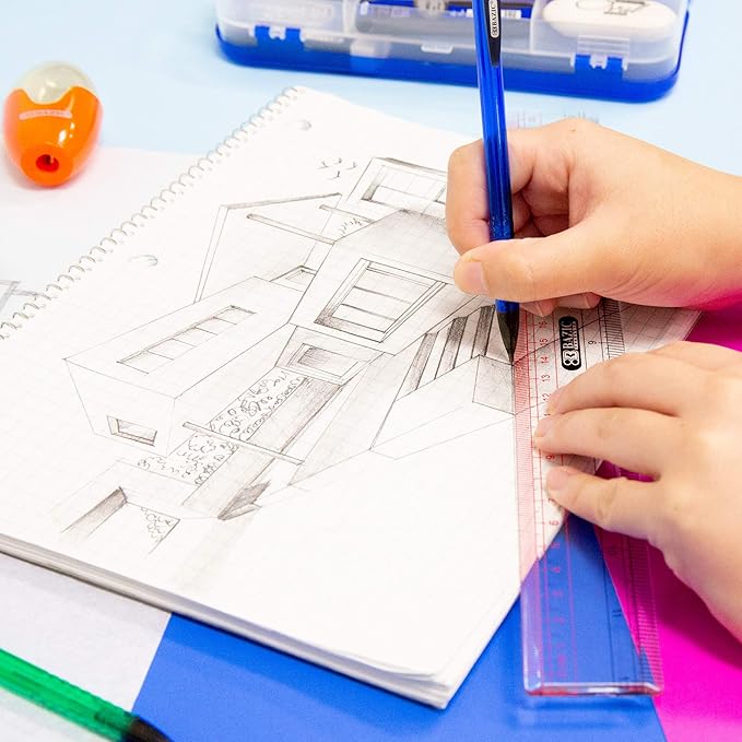 BAZIC Plastic Clear Ruler 12" (30cm), Inches Centimeter Metric Measuring Drafting Rulers, for Students School Supplies, 2-Pack-DeskLoop Office