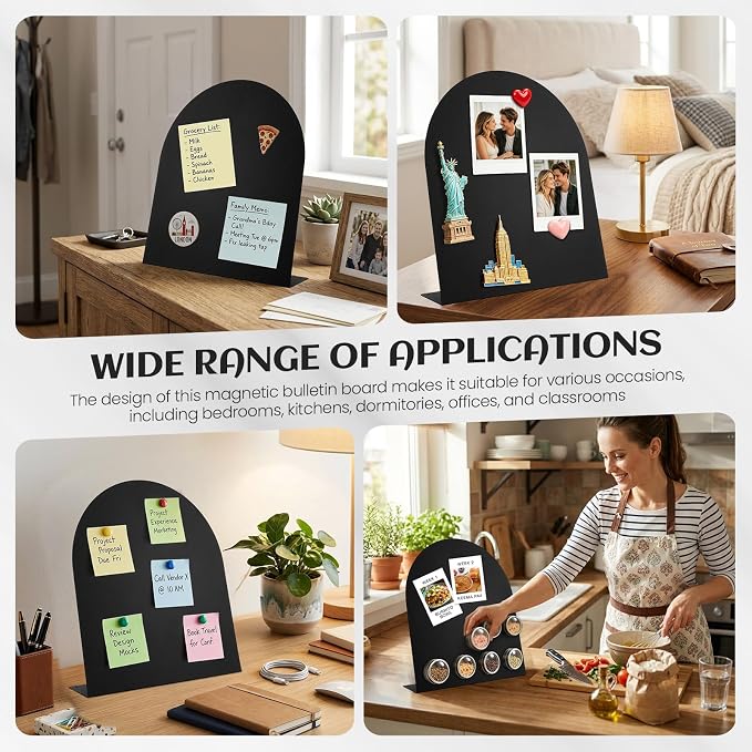 2 Pack Magnet Board 12.6x11 Inch Magnetic Display Board Black Metal - Image 7