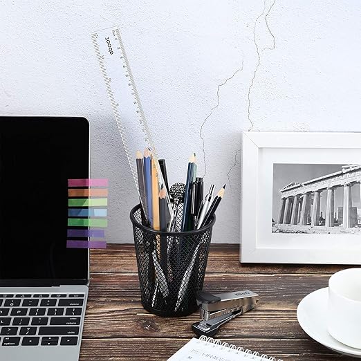 EBOOT 2 Pack Plastic Ruler Straight Ruler Plastic Measuring Tool for Student School Office (Clear, 12 Inch)-DeskLoop Office