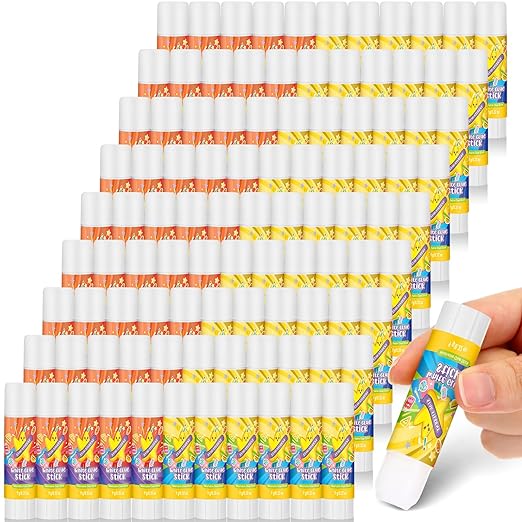 Zubebe 200 Pcs White Glue Stick Bulk Back to School Gifts First Day Sets 0.32 oz Washable Glue Stick for Crafts Home Classroom Prize Party Supplies Scrapbooking Crafting Supplies (Star)-DeskLoop Office