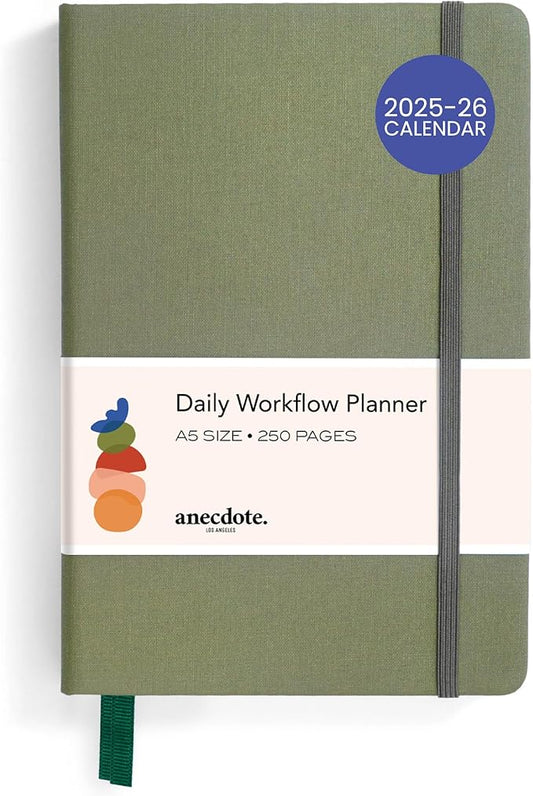 Anecdote 2025-2026 Planner: A Monthly, Weekly & Daily Planner 2025-2026 for Planning Your Success - A5 Size Hardcover Start Anytime and Achieve your Goals - Olive Green-DeskLoop Office