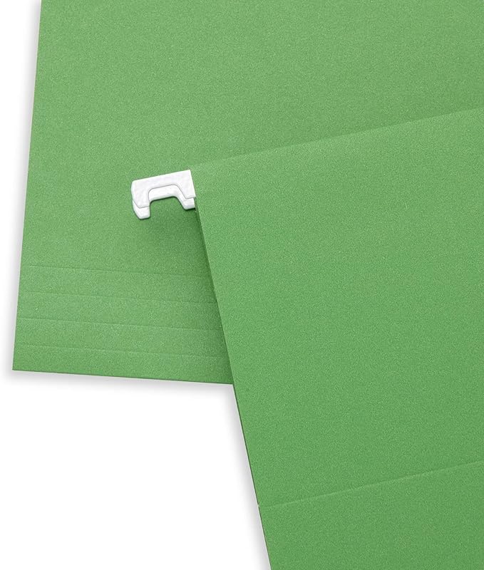 Blue Summit Supplies Hanging File Folders, 25 Reinforced Hang Folders, Designed for Home and Office Color Coded File Organization, Letter Size, Green, 25 Pack-DeskLoop Office
