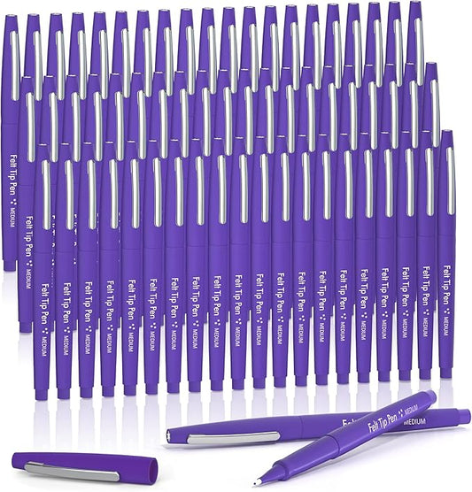 Lelix Felt Tip Pens - 60 Purple Pens, 0.7mm Medium Point, Perfect for Journaling, Writing, Note Taking, Planner, Art, Office & School Supplies-DeskLoop Office