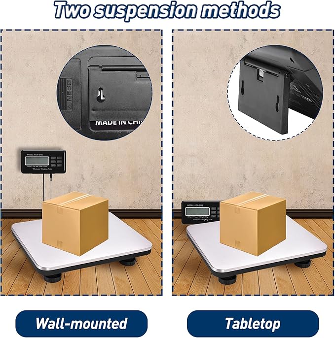 Shipping Scale 660lbs LCD Digital Postal Scale, Stainless Heavy Duty Postage Scale for Packages, 300kg Capacity Platform Scale for Shipping Weighing(14"X 12")-DeskLoop Office