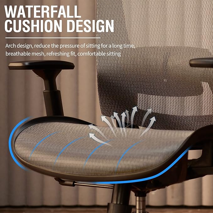 ELABEST Mesh Office Chair,Ergonomic Computer Desk Chair,Sturdy Task Chair- Adjustable Lumbar Support & Armrests,Tilt Function,Comfort Wide Seat,Swivel Home Office Chair (Grey)-DeskLoop Office