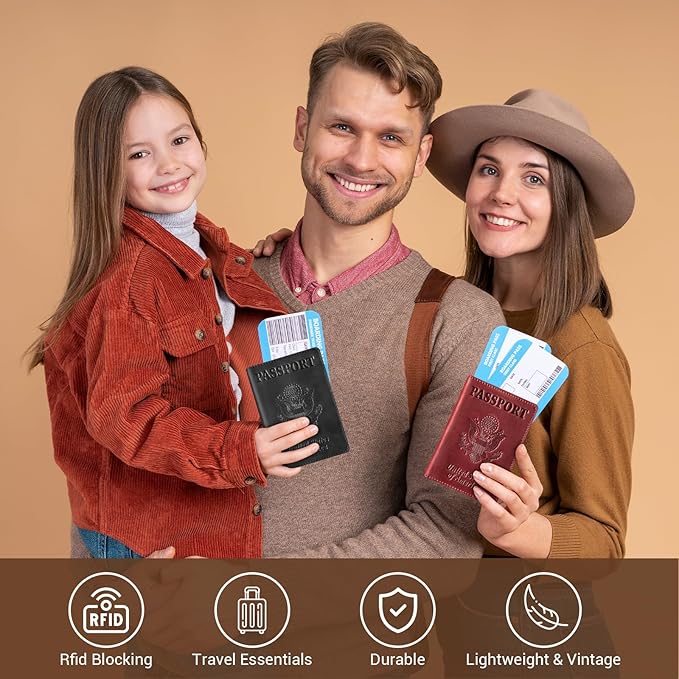 BIAOTIE Premium Leather Passport Holder Covers, Rfid Travel Wallet Passport - Image 6