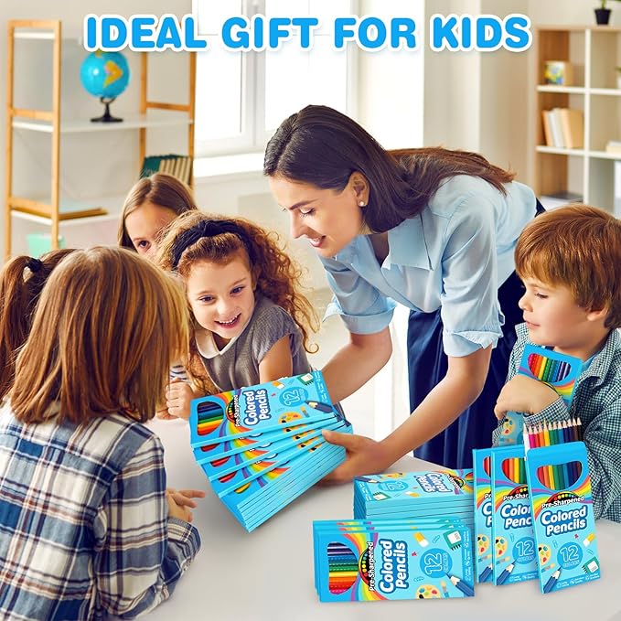 Jumlys 864 Count Colored Pencils Bulk, 72 Packs Pre-sharpened Coloring Pencils for Kids in 12 Colors, Bulk School Supplies for Teachers, Ideal Back to School Supplies & Classroom Prizes-DeskLoop Office
