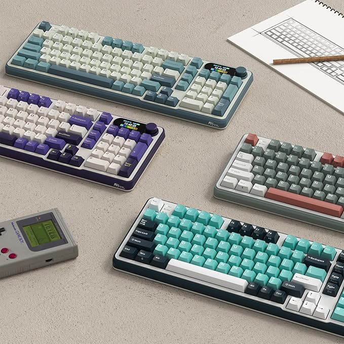 RK ROYAL KLUDGE S98 Mechanical Keyboard w/Smart Display & Knob, Top Mount 96% Wireless Mechanical Keyboard BT/2.4G/USB-C, Hot Swappable, Software Support, Creamy Sounding, 98 Keys-DeskLoop Office