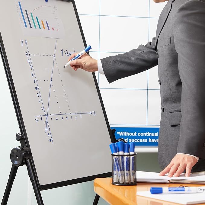 Amazon Basics Low-Odor Dry Erase Whiteboard Markers, Fine Tip, Blue, 36 Count-DeskLoop Office