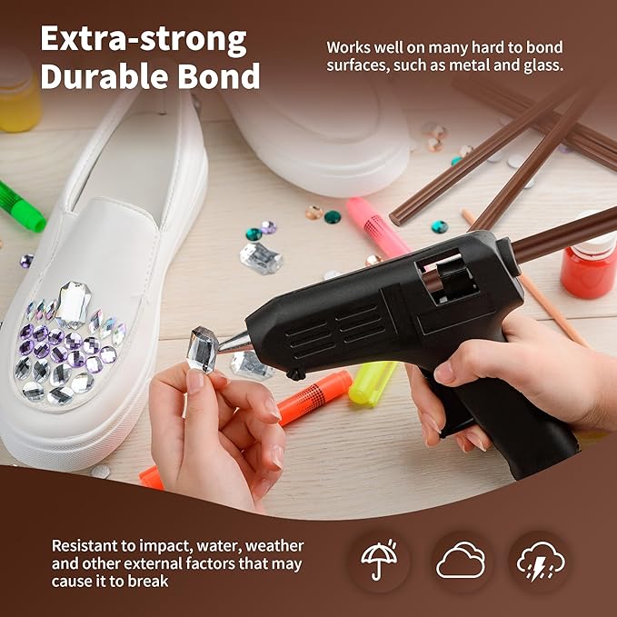 MATUFF Brown hot Glue Sticks Full Size 0.43” Dia x 8” Long, 20 pcs Hot melt Adhesive Glue Sticks, All-Purpose Colored Glue Gun Sticks for DIY Brown Crafting Arts and Home Decoration Repair Bonding-DeskLoop Office