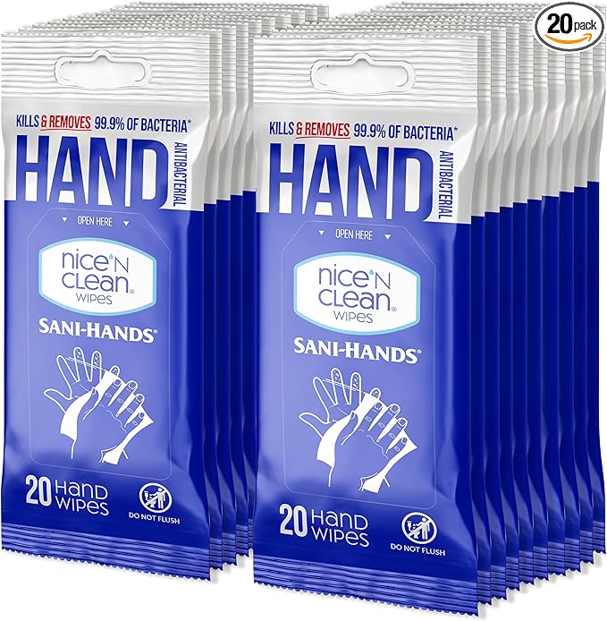 Nice 'N Clean Sensitive Skin Wet Hand Wipes Infused with Aloe & Vitamin E, Blue, 400 Count-DeskLoop Office