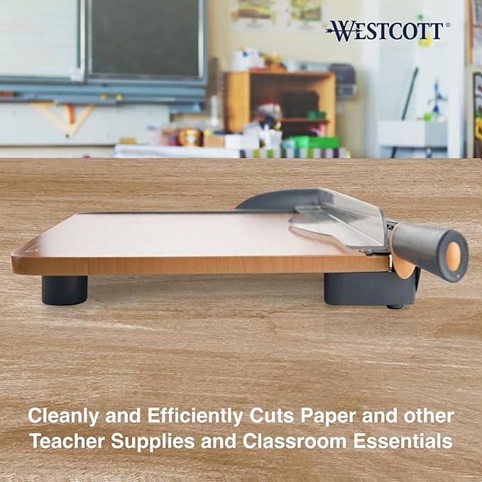 Westcott TrimAir Guillotine Paper Cutter, Paper Trimmer with Sharp and Durable Titanium-Bonded Blade, Maximum Safety Features, 18-Inch, Back to School, School Supplies, Classroom-DeskLoop Office