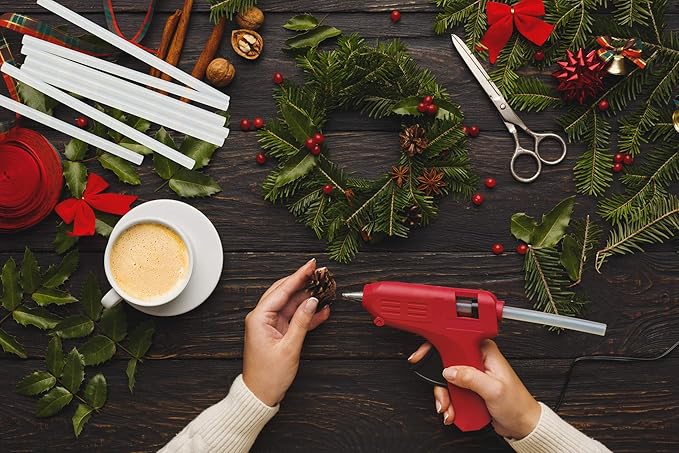 FIXSY Hot Glue Gun Sticks All Purpose, Multi Temp, Full Size 10" Long x .44" Diameter 7/16 11mm, 5LB Box Glue Stick, Approx. 90 Sticks- Compatible with Most Glue Guns-DeskLoop Office