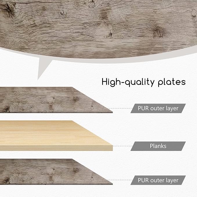 Jerry & Maggie Desktop Organizer Office Storage Rack Adjustable Wood Display Shelf Free Style Double H, Multi-Functional Mini Bookshelf for Desk Natural Stand (Gray Oak)-DeskLoop Office