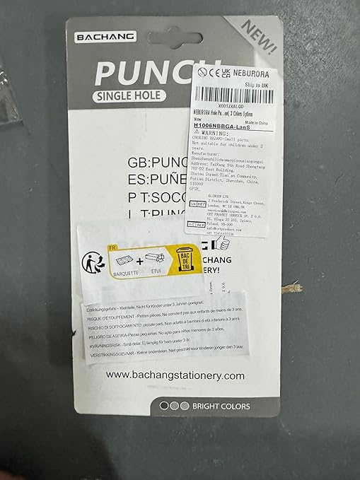 NEBURORA Hole Punch, Blue Single Hole Puncher Metal with Soft-Handled for DIY Craft Tags Clothing Ticket Scrapbook Tool, 3 Colors Options-DeskLoop Office