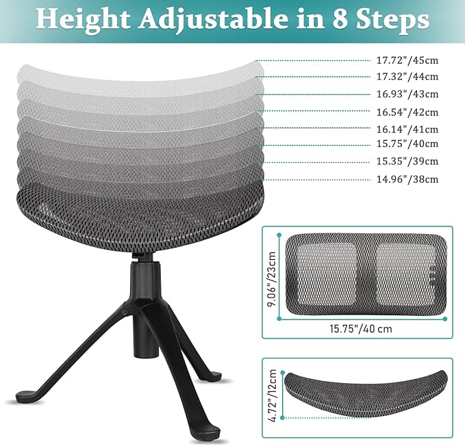 Footrest for Desk Adjustable Height 2-in-1 Function Rotatable Ergonomic Under Desk Footrest Ottoman Stool Rolling Leg Rest for Home Office (Gray)-DeskLoop Office