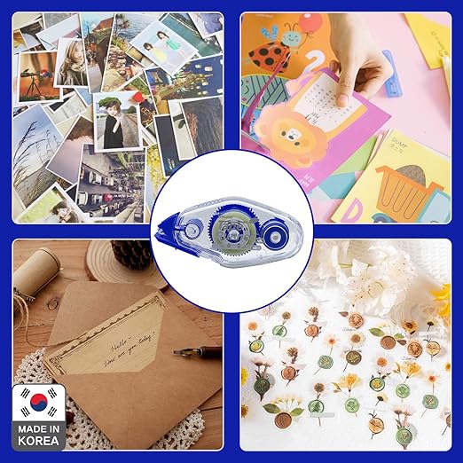 TAPE RUNNER - Double Sided Adhesive with Dispenser Roller Included - Acid Free, Sticky, Clear & Transparent - Ideal for Scrapbooking, Crafts & More - Mini (197 inches per Cartridge), 5 Cartridges-DeskLoop Office