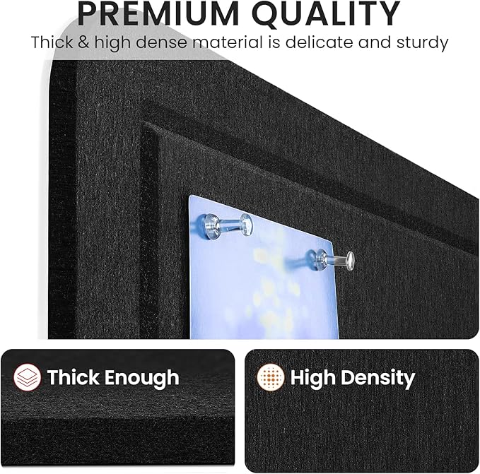 Large Bulletin Board, 48 X 36 Inches Felt Cork Board with 40 Pushpins, Foldable Felt Notice Pin Board Photo Display Board with Self-Adhesive Tape for Office Home School-DeskLoop Office