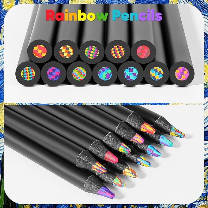 School Supplies for Teachers, 12 Color Rainbow Pencils Colored Pencils for Kid, Drawing School Supplies Fun Art Teen Girl Gifts Trendy Stuff, Art Supplies Stocking Stuffers for Kids-DeskLoop Office