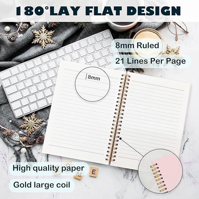 Boho Christian Notebook Journal, Christian Gifts for Women, Bible Notebooks for Note Taking, Bible Journaling Notebook, Jesus the Way the Truth the Life Hardcover Spiral Notebook 5.5x8.3 pink-DeskLoop Office