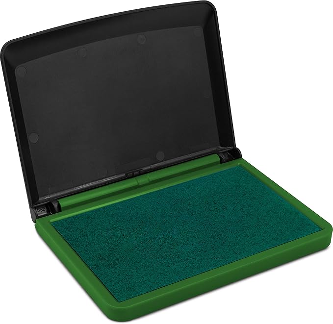 MaxMark Large Green Stamp Pad - 2-3/4" by 4-1/4" - Premium Quality Felt Pad-DeskLoop Office