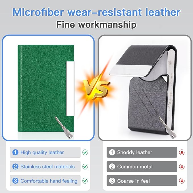 Padike Business Card Holder, Business Card Case Professional PU Leather & - Image 8