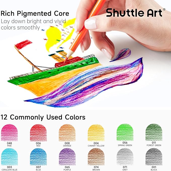 Shuttle Art 360 PCS Colored Pencils Bulk, 12 Assorted Colors, Pack of 30, Break-resistant, Pre-sharpened Colored Pencils for Kids, Bulk Pack School Supplies for Teachers & Students-DeskLoop Office