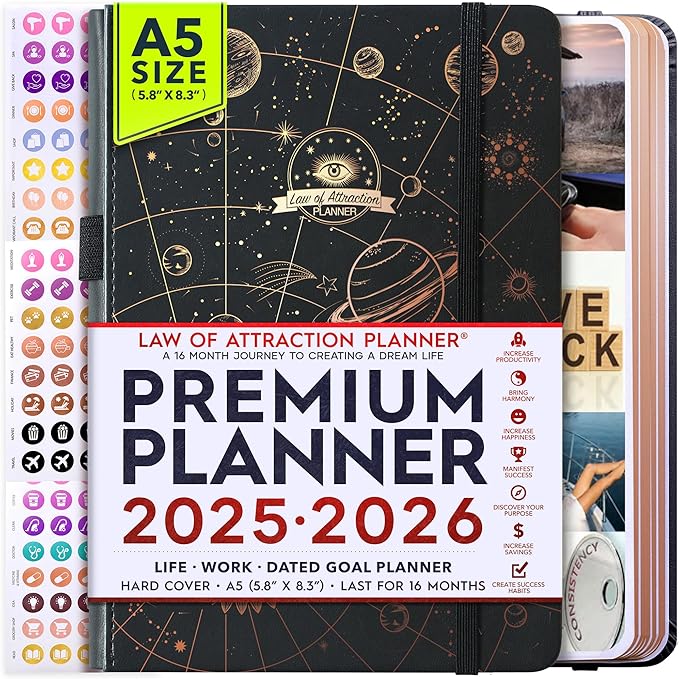 2025-2026 Planner Weekly and Monthly | 16-Month Life Planner to Increase Focus & Productivity | Reduce Overwhelm & Achieve Your Biggest Goals | Include Gift Box & Stickers | Sep 2025-Dec 2026-DeskLoop Office