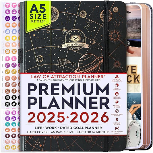 2025-2026 Planner Weekly and Monthly | 16-Month Life Planner to Increase Focus & Productivity | Reduce Overwhelm & Achieve Your Biggest Goals | Include Gift Box & Stickers | Sep 2025-Dec 2026-DeskLoop Office
