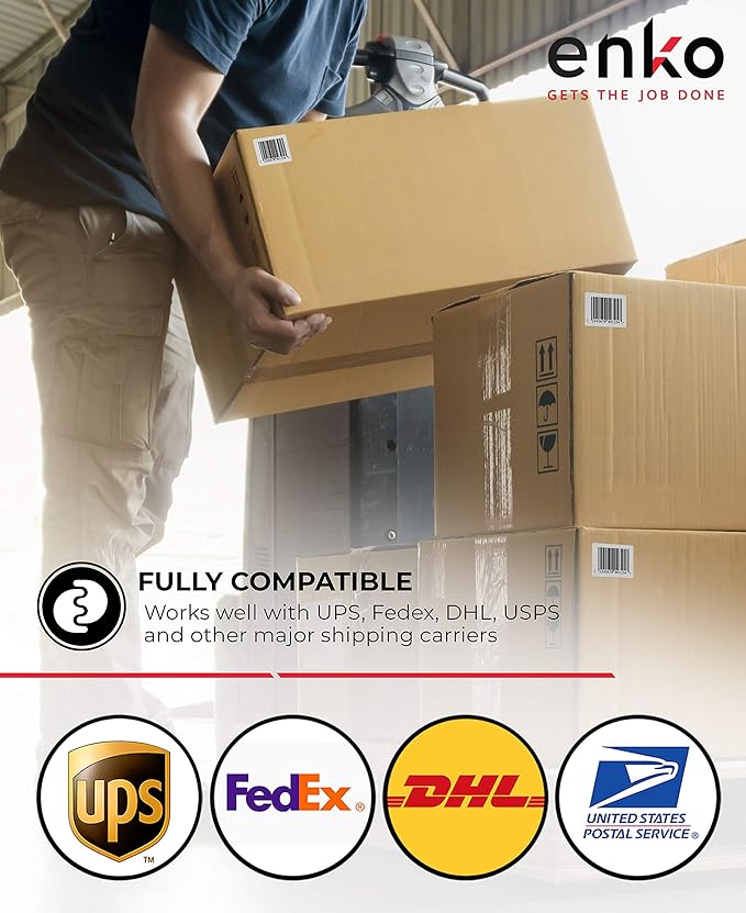 enKo (36 Rolls, 16,200 Labels) 4 x 6 Direct Thermal Address & Shipping Labels Compatible for Zebra 2844 ZP-450 ZP-500 ZP-505, Rollo, Eltron, Neatoscan-DeskLoop Office