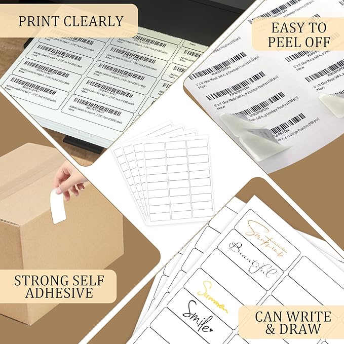 FungLam 1" x 2-5/8" Shipping Address Labels 900 Label Stickers Paper for Laser/Inkjet Printer 30 per Page Printable Mailing Labels (30 Sheets, 900 Labels)-DeskLoop Office