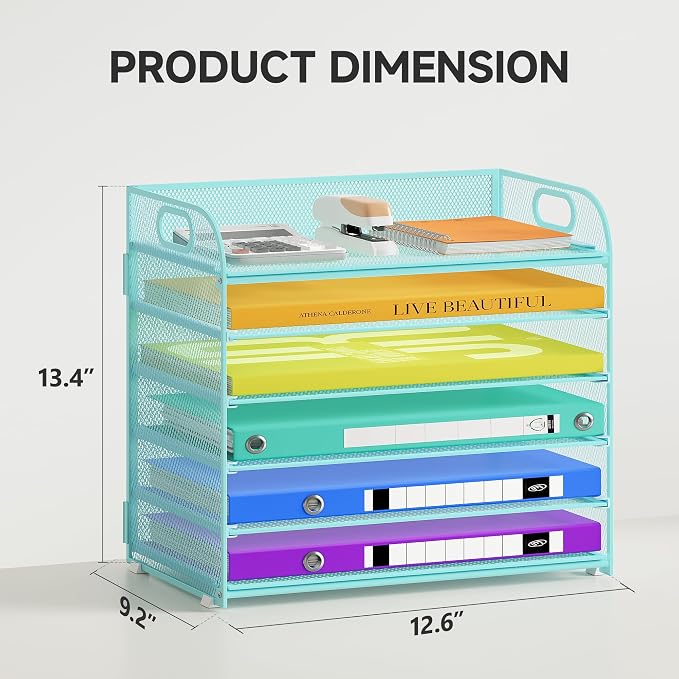 Cawukege 6 Tier Paper Organizer, Letter Tray - Image 7