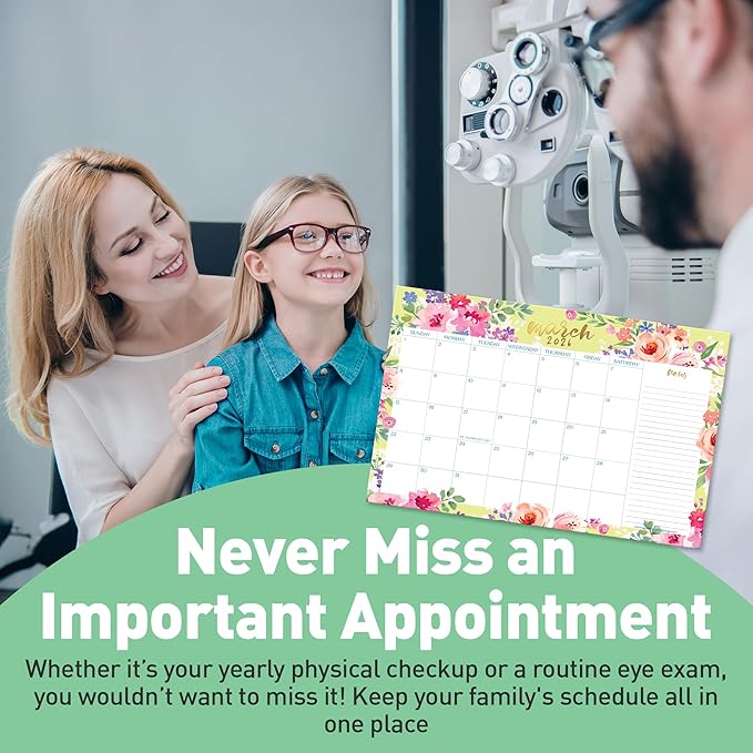 S&O Watercolor Floral Large Desk Calendar from July 2025 to Dec 2026 - Tear-Away Table Calendar 2025-2026 - Desktop Blotter - Academic Desk Planner - Desk Pad Large - 11x17in-DeskLoop Office