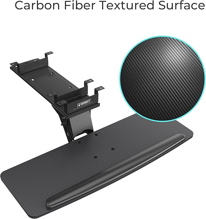 EUREKA ERGONOMIC Height Adjustable Mouse & Keyboard Tray Under Desk, 28x10'' Large Slide Out Swivel Tilt Computer Keyboard Drawer with Mouse Pad for Gaming Home Office Desk, Dual Mount-DeskLoop Office