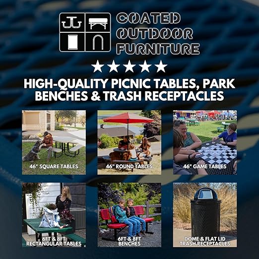 RDT-P-LBL Heavy Duty Round Trash Receptacle with Dome Top, Liner Included, 32 Gallon, Light Blue, Made in America