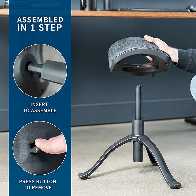 VIVO Under Desk Ottoman Foot Stool, Height Adjustable Elevated Office Leg Rest, Black, CHAIR-FR01-DeskLoop Office