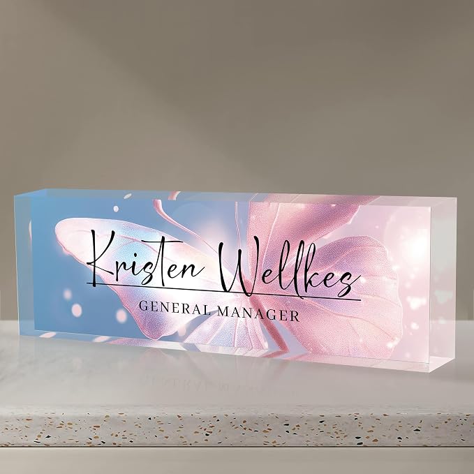 Acrylic Desk Name Plate Personalized, Office Desk Decor, Employee Appreciation - Image 9