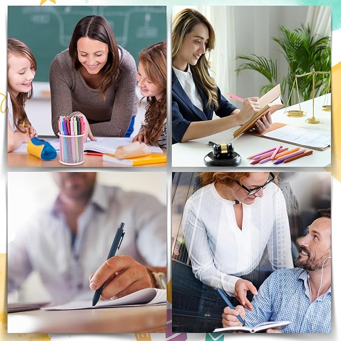 100 Pcs Ballpoint Pens Bulk Retractable Writing 1. 0 mm Black Ink Cute Pens Smooth Writing Color Fancy Gift for Teacher Student Employee Office School Home Baby Shower Supplies (Morandi)-DeskLoop Office