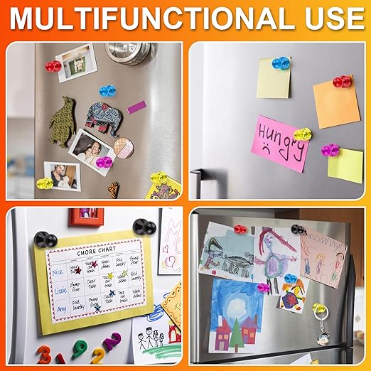MIKEDE Refrigerator Magnets - 8 Colors Neodymium Fridge Magnets for Adults, Colorful and Practical Small Magnets for Whiteboard, Strong Push Pins for Office, Map - 120 Pack-DeskLoop Office