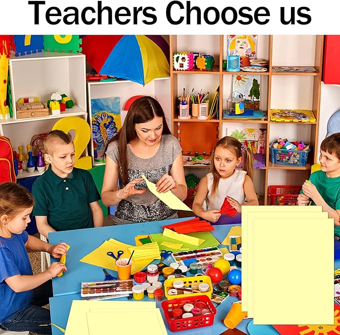 24 Sheets Yellow Cardstock 8.5 x 11 Thick Paper, Goefun 80lb Card Stock Printer Paper for Invitations, Menus, Wedding, DIY Cards-DeskLoop Office