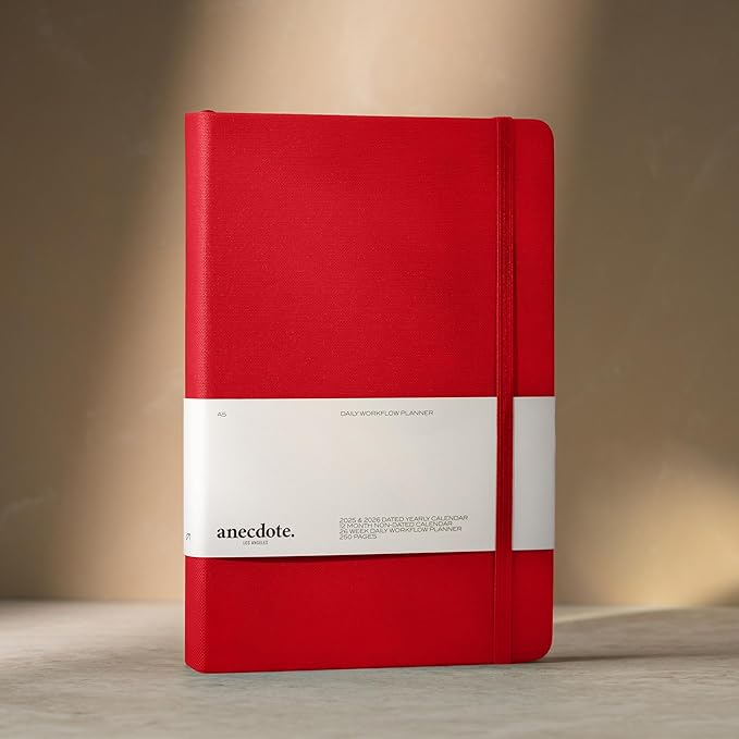 Anecdote 2025-2026 Planner: A Monthly, Weekly & Daily Planner 2025-2026 for Planning Your Success - A5 Size Hardcover Start Anytime and Achieve your Goals - Red-DeskLoop Office