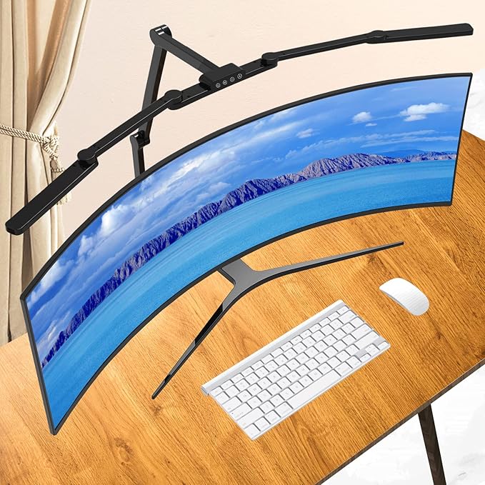 Transformable LED Desk Lamp, 41.5" Large Architect Desk Lamp with Clamp, 3 Light Bars Desk Light for Home Office, 24W Auto Dimming Office Lighting Table Light for L Shaped Desk-DeskLoop Office