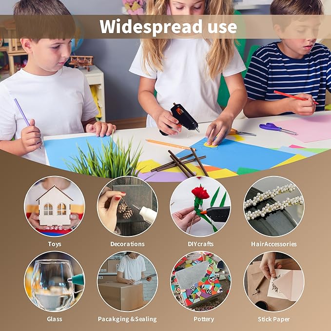 MATUFF Brown Hot Glue Sticks Mini 0.27" x 5.9 inches, Hot Melt Mini Colored Glue Sticks for All Temperature Mini Glue Guns, for DIY Craft Arts and Wedding Cards, Stamp Sealing, Bulk hot Glue 60 Pack-DeskLoop Office