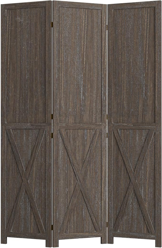 Cozy Castle Wood Room Divider, 3 Panels Folding Privacy Screen, 66.9'' Wall - Image 8
