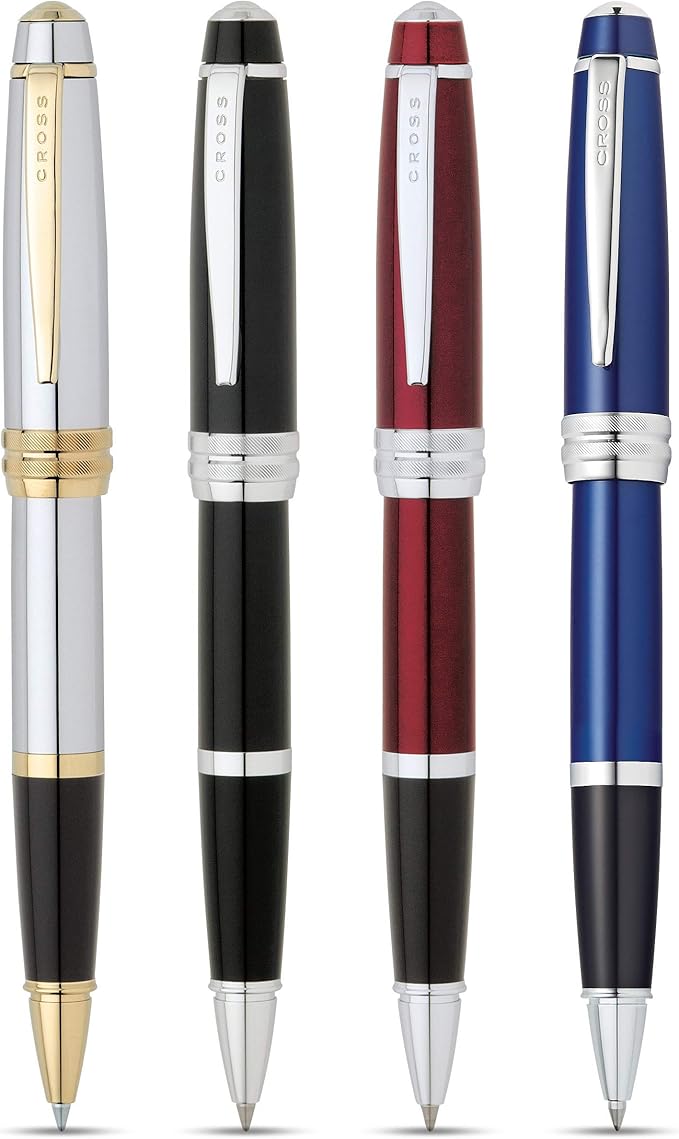 Cross Bailey Refillable Rollerball Pen Presented in a Premium Gift Box - Medium Point, Black Ink, Red-DeskLoop Office
